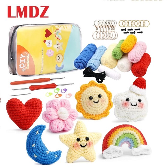 LMDZ Crochet Kit for Beginners Kniting Starter Kit for Adults with Yarn  Crochet Stuffing Crochet Keychain and Video Tutorials - AliExpress